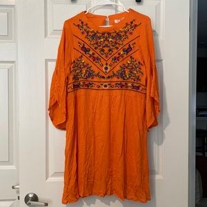Plus Size Boho Dress with Embroidery
